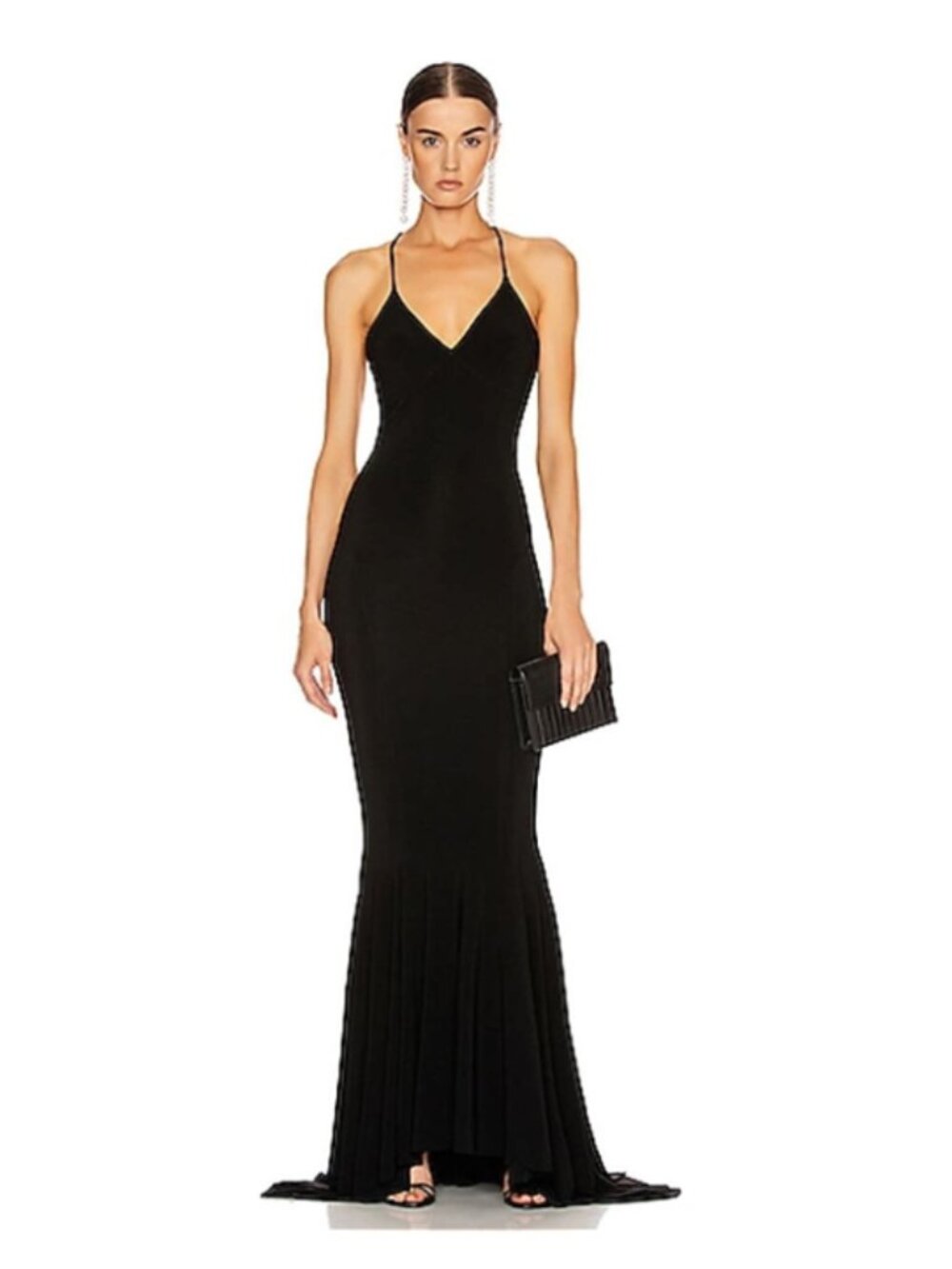 NWT Norma Kamali Low Back Slip Mermaid Fishtail Gown